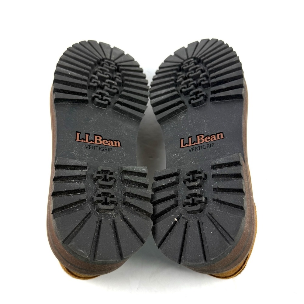 LL Bean Camden Hill Loafers 6.5 Brown Suede Slip On Shoes Lug Sole‎ Womens - Picture 6 of 10